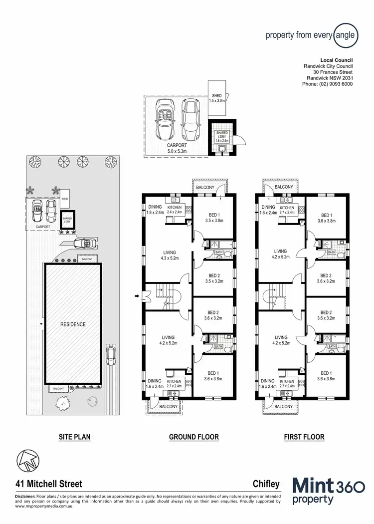 Floorplan of Homely block of units listing, 1-4/41 Mitchell Street, Chifley NSW 2036