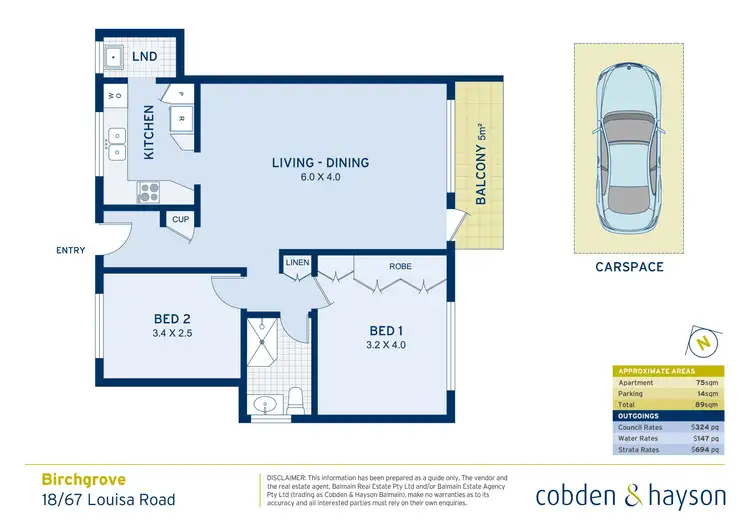 Floorplan of Homely apartment listing, 18/67 Louisa Road, Birchgrove NSW 2041
