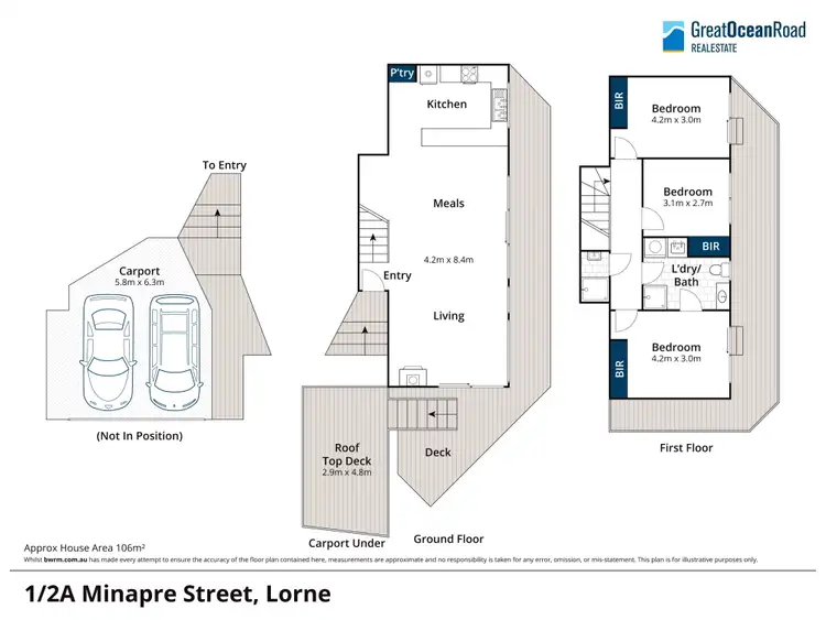 Floorplan of Homely house listing, 1/2A Minapre Street, Lorne VIC 3232