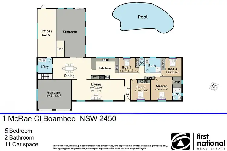 Floorplan of Homely house listing, 1 McRae Close, Boambee NSW 2450
