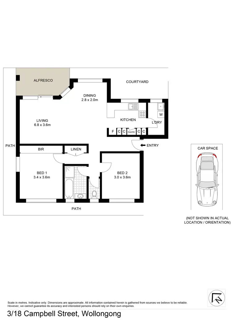Floorplan of Homely unit listing, 3/18 Campbell Street, Wollongong NSW 2500