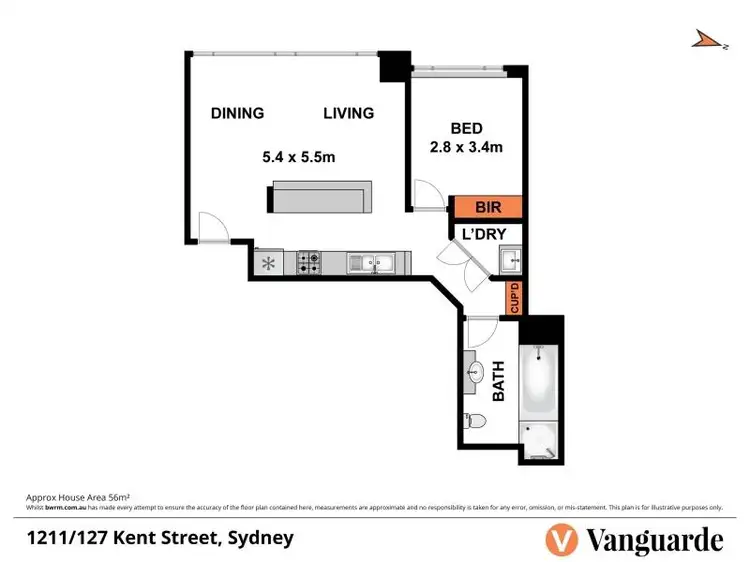 Floorplan of Homely apartment listing, 1211/127 Kent Street, Sydney NSW 2000