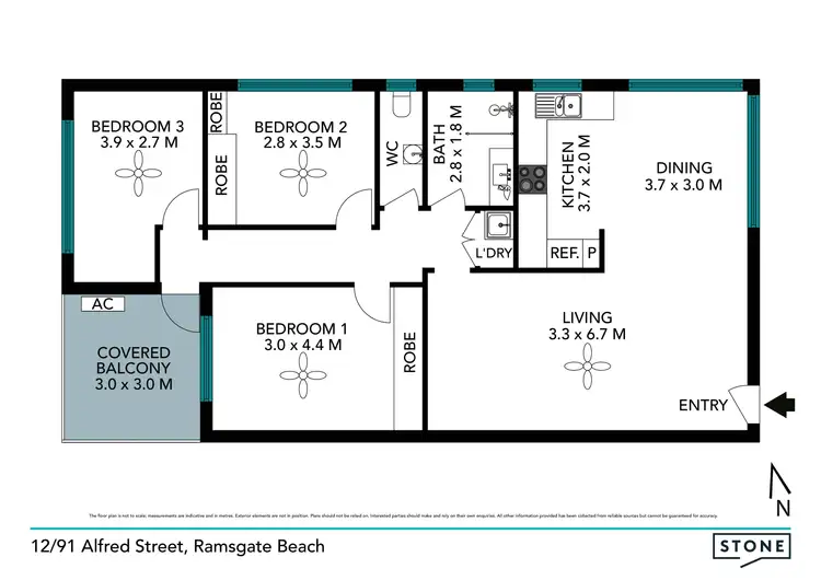 Floorplan of Homely apartment listing, 12/91 Alfred Street, Ramsgate Beach NSW 2217