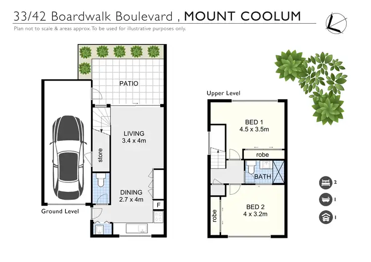 Floorplan of Homely townhouse listing, 33/42 Boardwalk Boulevard, Mount Coolum QLD 4573