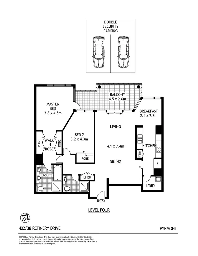 Floorplan of Homely apartment listing, 402/38 Refinery Drive, Pyrmont NSW 2009
