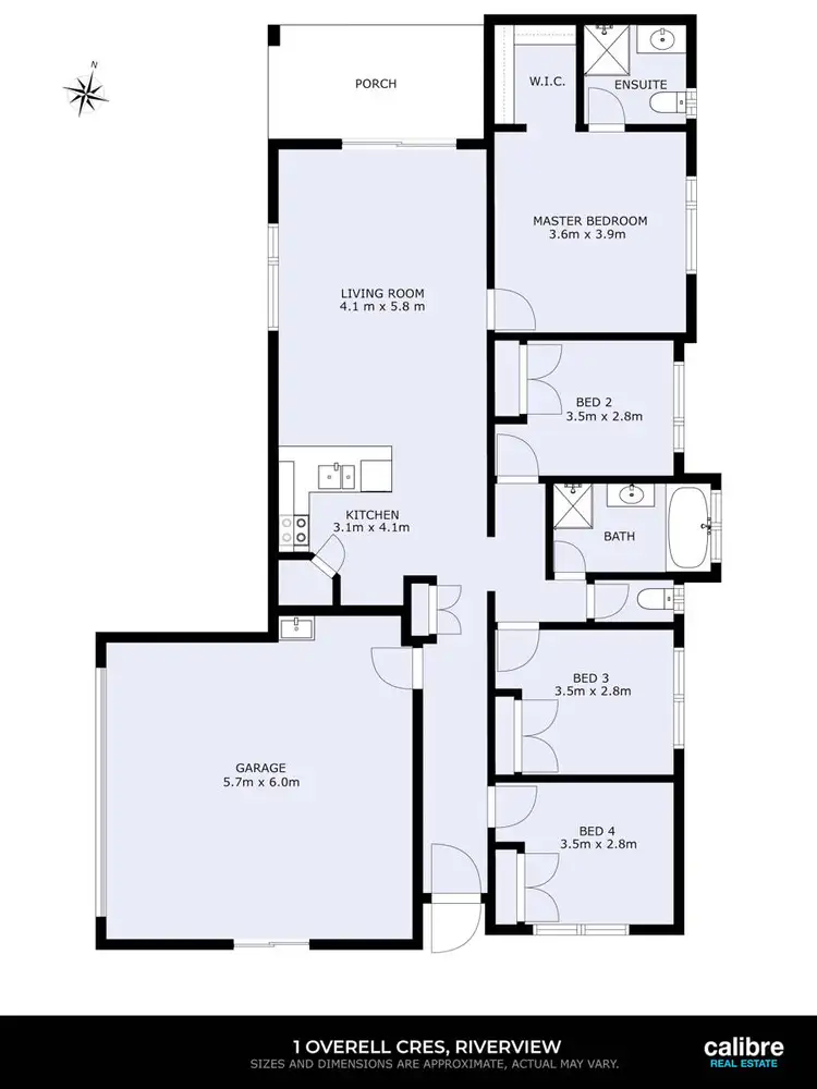 Floorplan of Homely house listing, 1 Overell Crescent, Riverview QLD 4303