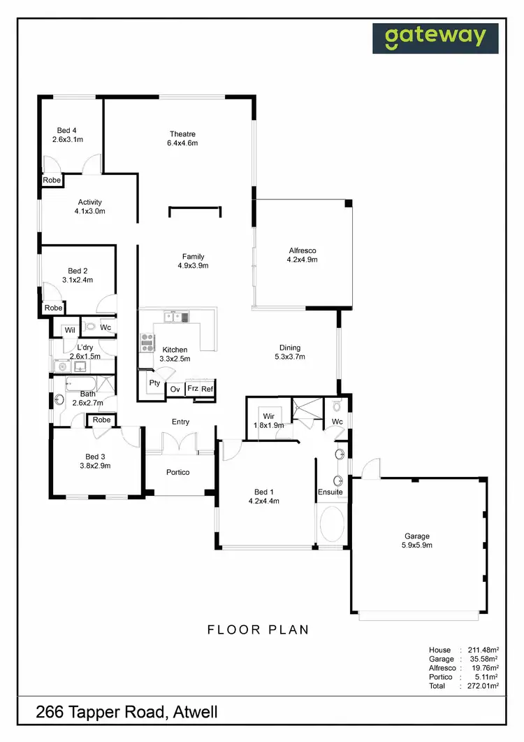 Floorplan of Homely house listing, 266 Tapper Road, Atwell WA 6164
