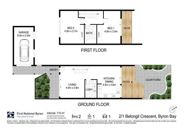 Floorplan of Homely unit listing, 2/1 Belongil Crescent, Byron Bay NSW 2481