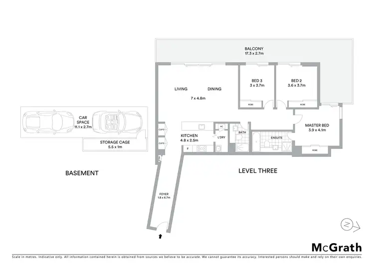 Floorplan of Homely apartment listing, 304/8 Duntroon Avenue, St Leonards NSW 2065