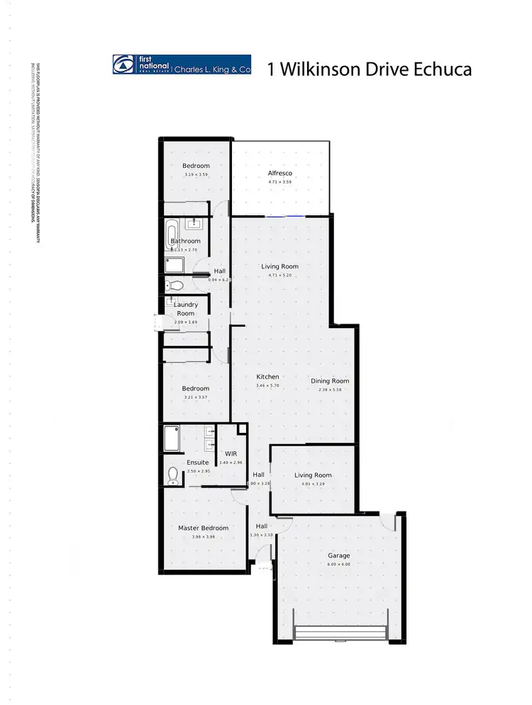 Floorplan of Homely house listing, 1 Wilkinson Drive, Echuca VIC 3564