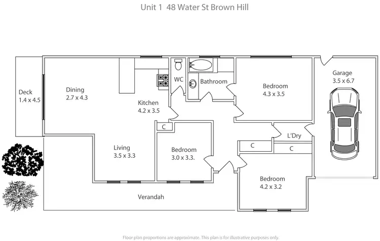 Floorplan of Homely house listing, 1/48 Water Street, Brown Hill VIC 3350