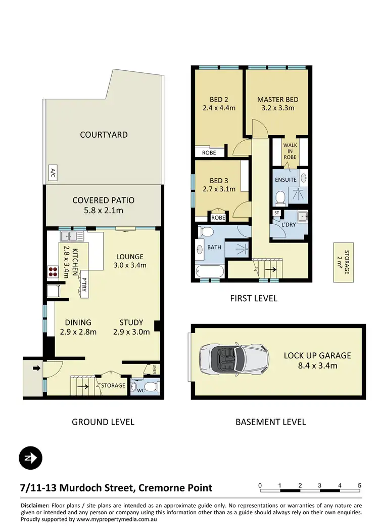 Floorplan of Homely townhouse listing, 7/11-13 Murdoch Street, Cremorne Point NSW 2090