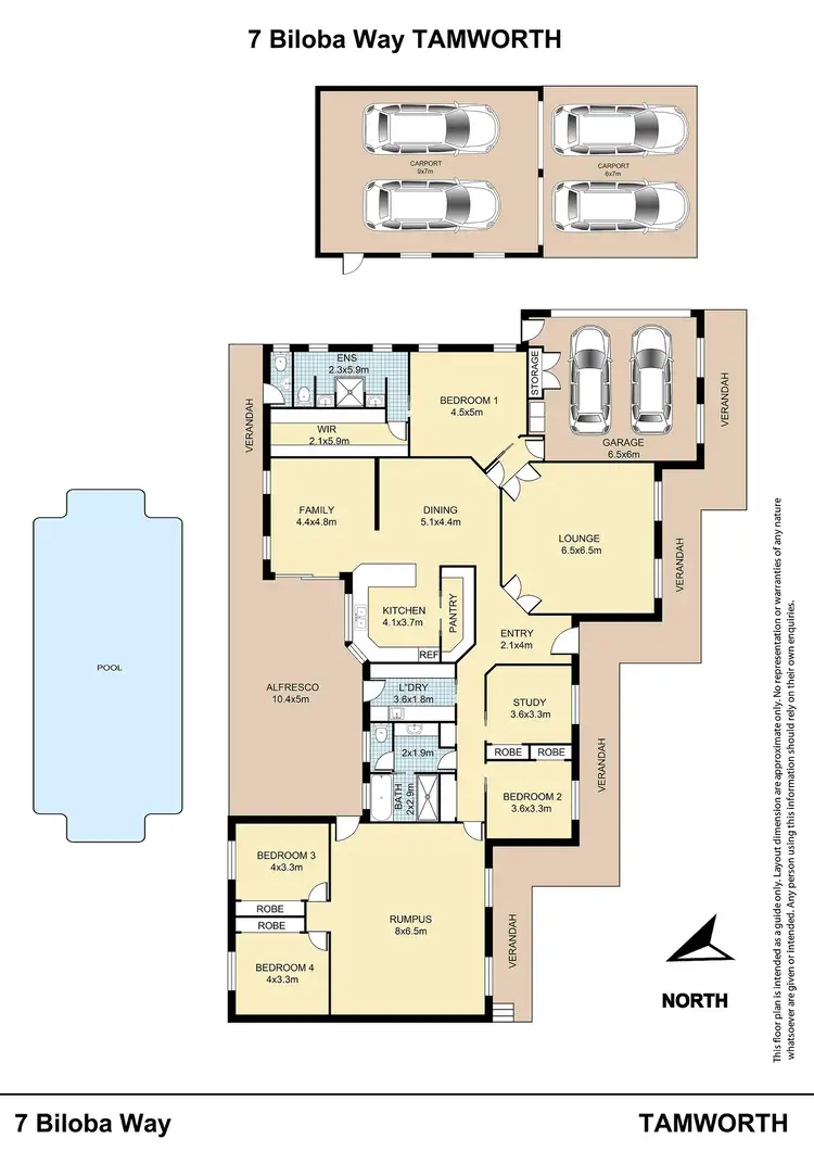 Floorplan of Homely house listing, 7 Biloba Way, Tamworth NSW 2340