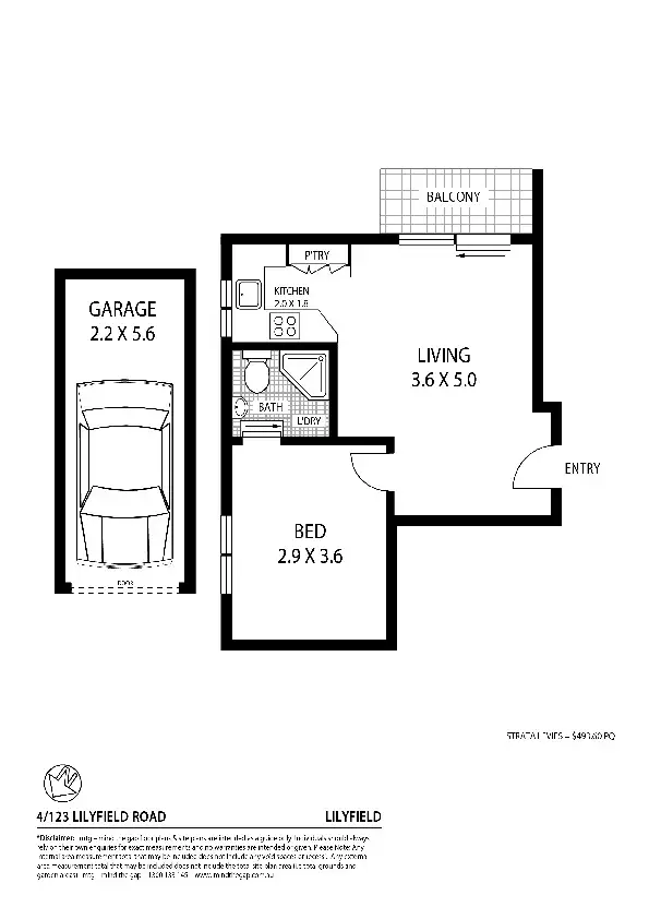 Floorplan of Homely apartment listing, 4/123 Lilyfield Road, Lilyfield NSW 2040