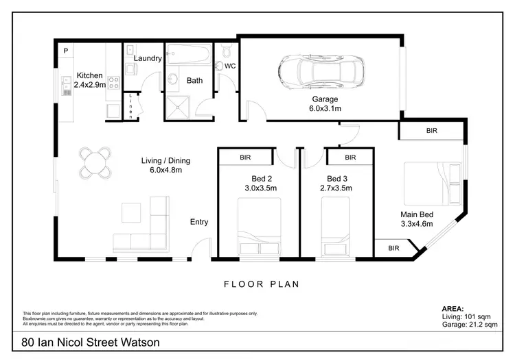 Floorplan of Homely house listing, 80 Ian Nicol Street, Watson ACT 2602
