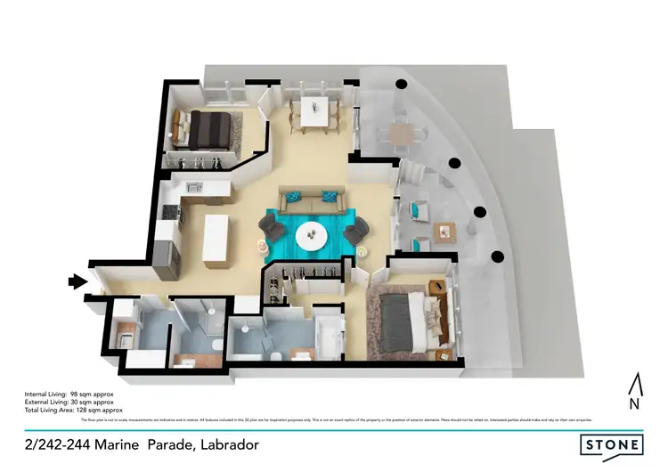 Floorplan of Homely apartment listing, 2/242-244 Marine Parade, Labrador QLD 4215
