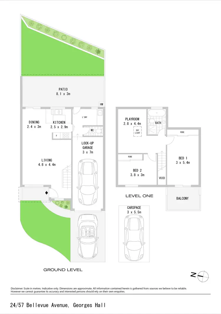Floorplan of Homely townhouse listing, 24/57 Bellevue Avenue, Georges Hall NSW 2198