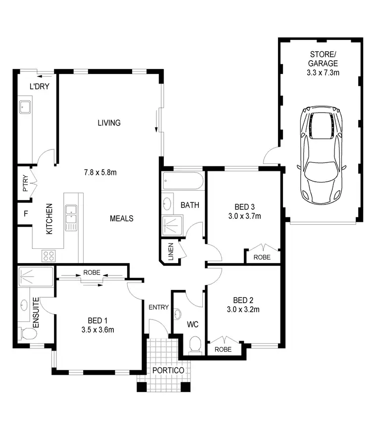 Floorplan of Homely villa listing, 175B Hillsborough Drive, Nollamara WA 6061