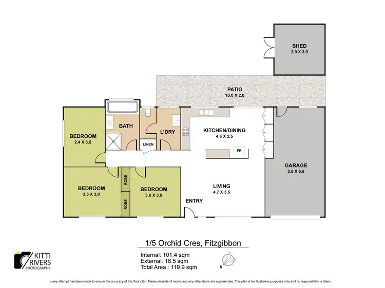 Floorplan of Homely house listing, 1/5 Orchid Crescent, Fitzgibbon QLD 4018