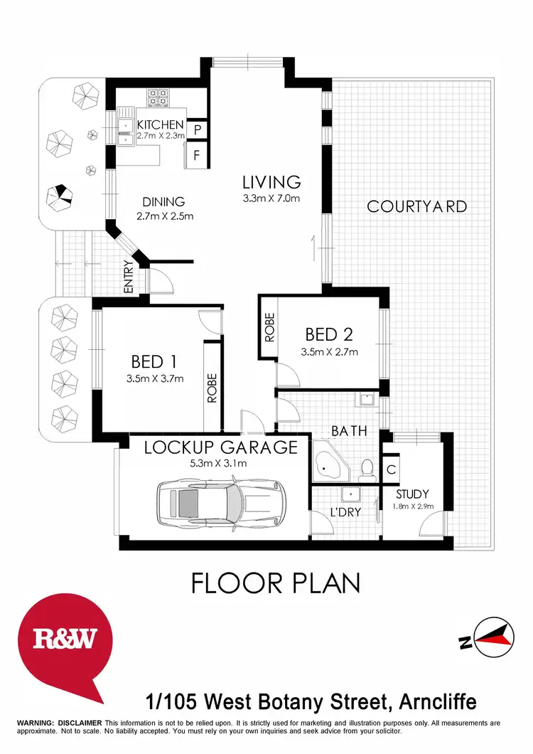 Floorplan of Homely villa listing, 1/105 West Botany Street, Arncliffe NSW 2205