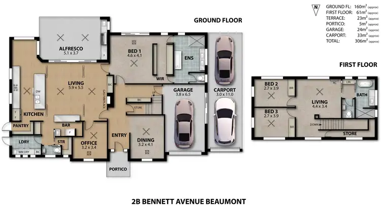 Floorplan of Homely house listing, 2B Bennett Avenue, Beaumont SA 5066