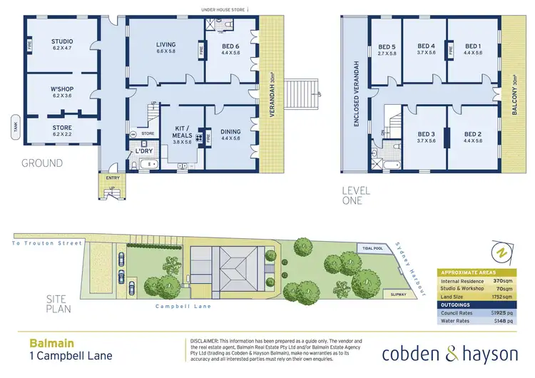 Floorplan of Homely house listing, 1 Campbell Lane, Balmain NSW 2041