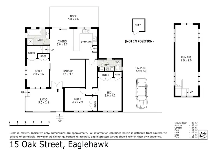 Floorplan of Homely house listing, 15 Oak Street, Eaglehawk VIC 3556