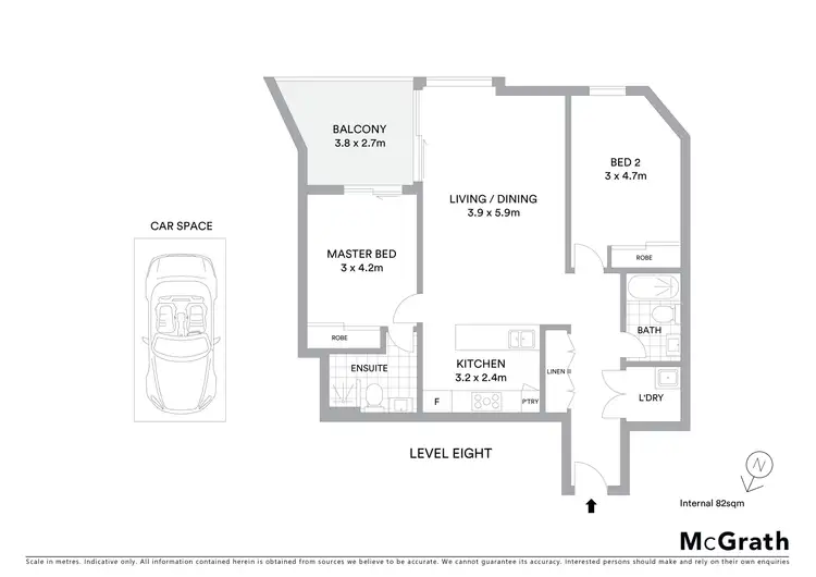 Floorplan of Homely unit listing, 802/2 Chisholm Street, Wolli Creek NSW 2205