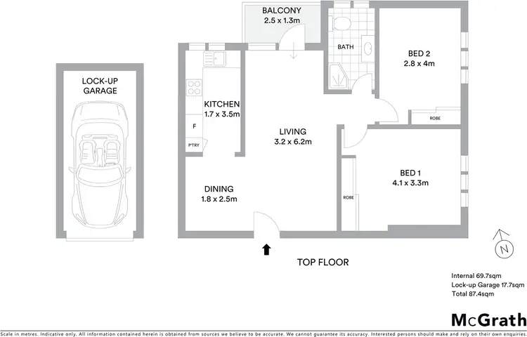 Floorplan of Homely apartment listing, 9/98 Fern Street, Randwick NSW 2031