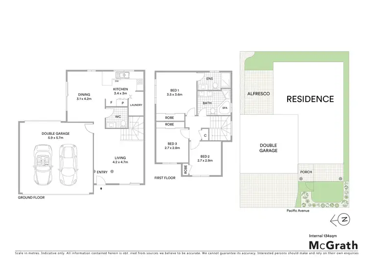 Floorplan of Homely townhouse listing, 1/2 Pacific Avenue, Ettalong Beach NSW 2257
