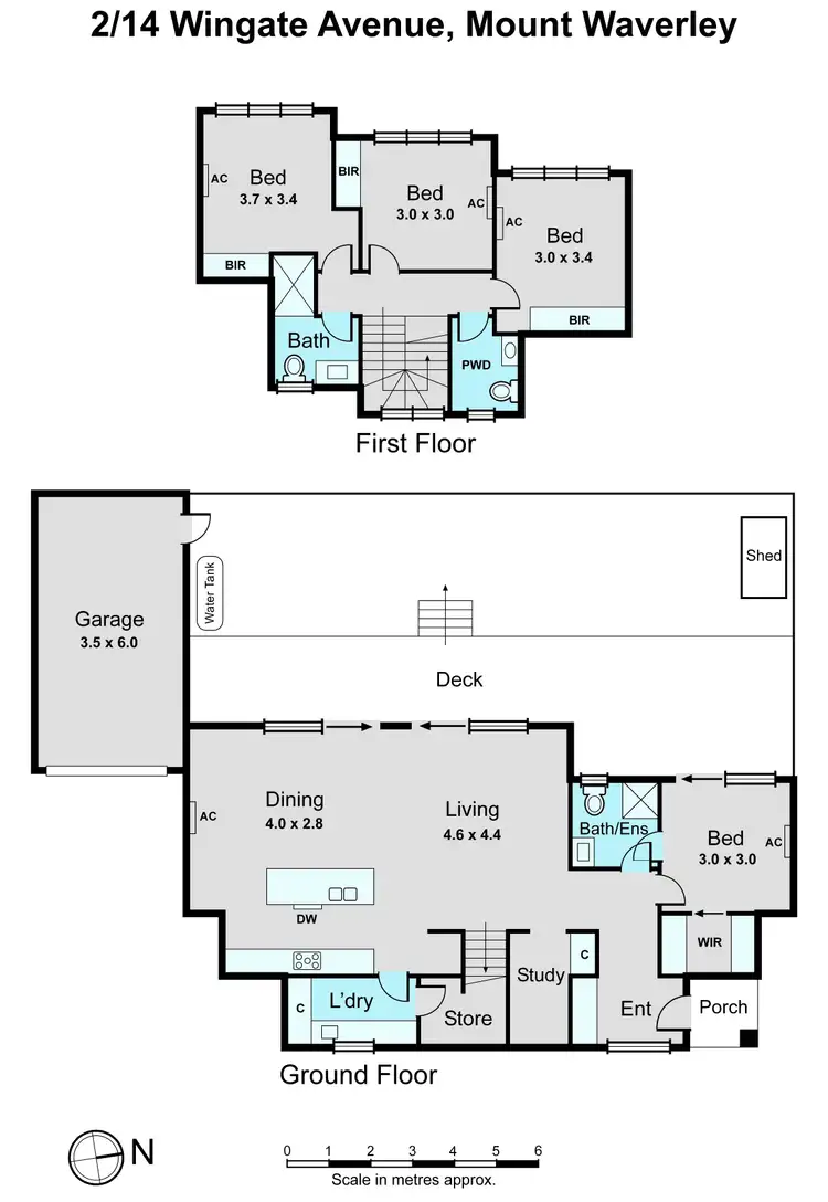 Floorplan of Homely townhouse listing, 2/14 Wingate Avenue, Mount Waverley VIC 3149