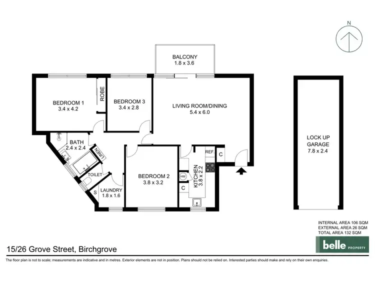 Floorplan of Homely apartment listing, 15/26 Grove Street, Birchgrove NSW 2041
