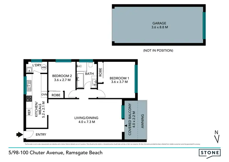 Floorplan of Homely apartment listing, 5/98-100 Chuter Avenue, Ramsgate Beach NSW 2217