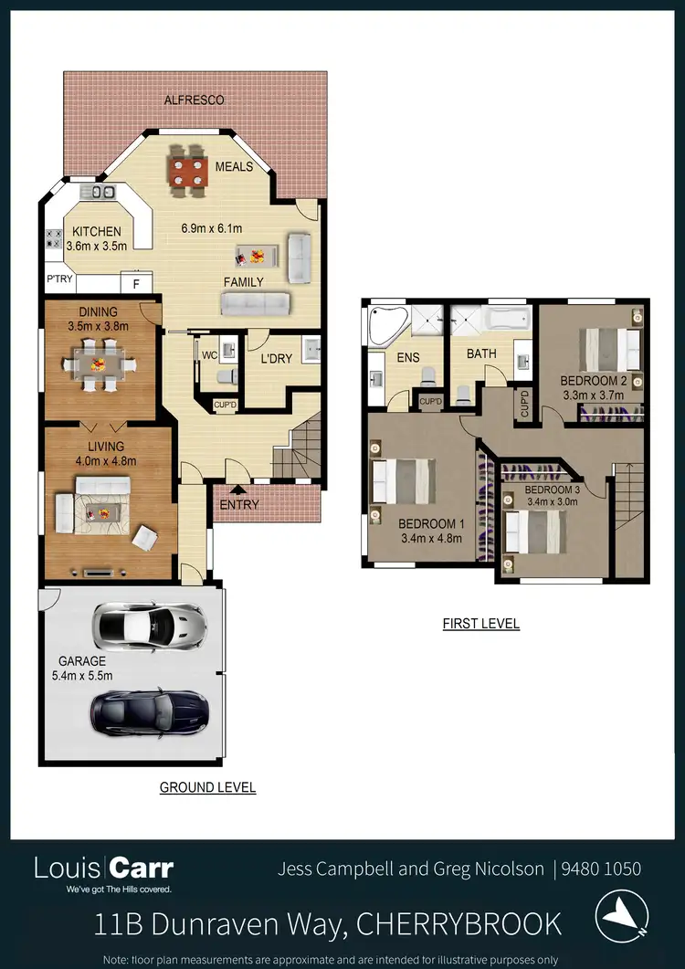 Floorplan of Homely semi-detached listing, 11B Dunraven Way, Cherrybrook NSW 2126