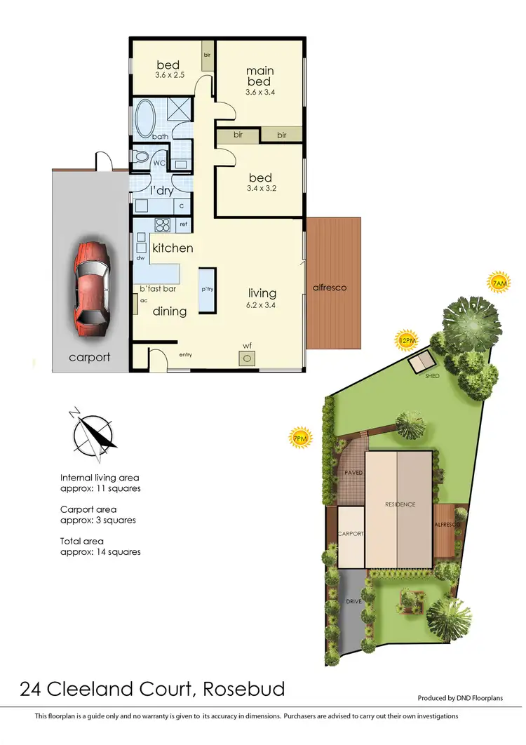 Floorplan of Homely house listing, 24 Cleeland Court, Rosebud VIC 3939