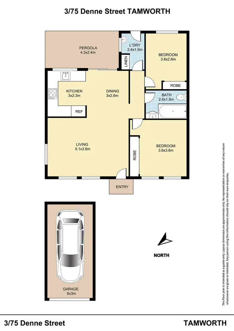 Floorplan of Homely unit listing, 3/75 Denne Street, Tamworth NSW 2340