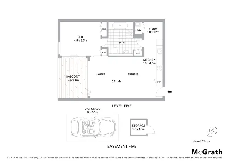 Floorplan of Homely apartment listing, 508/5 Sterling Circuit, Camperdown NSW 2050