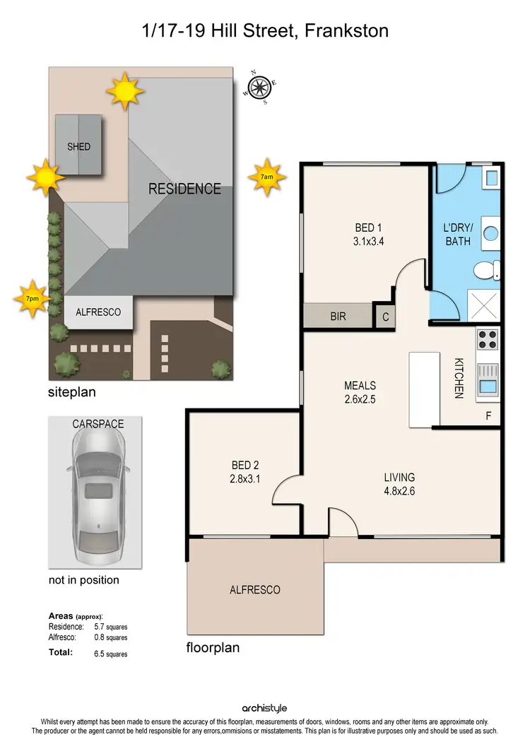 Floorplan of Homely unit listing, 1/17-19 Hill Street, Frankston VIC 3199