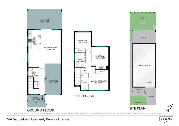 Floorplan of Homely semi-detached listing, 74A Saddleback Crescent, Kembla Grange NSW 2526