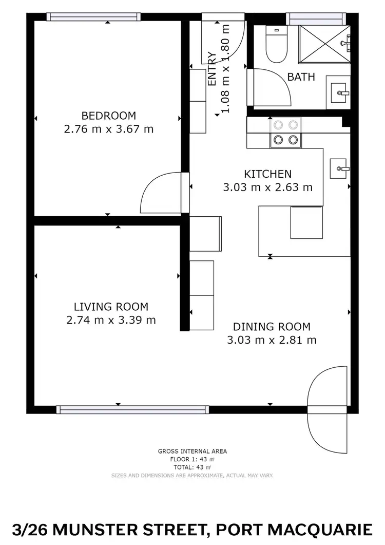 Floorplan of Homely unit listing, 3/26 Munster Street, Port Macquarie NSW 2444