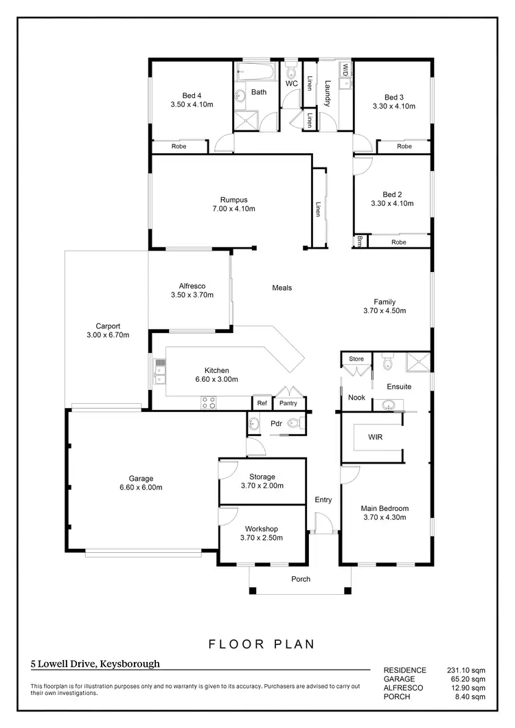 Floorplan of Homely house listing, 5 Lowell Drive, Keysborough VIC 3173