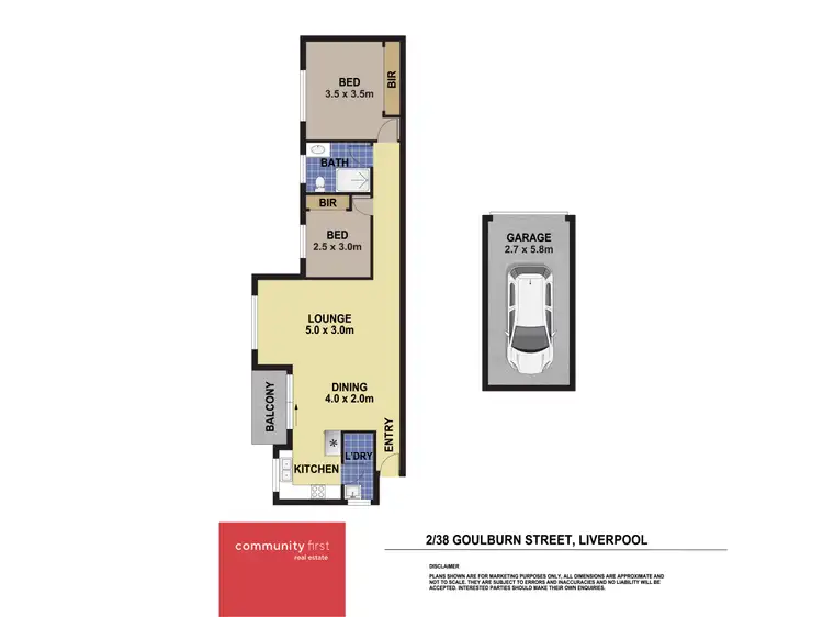 Floorplan of Homely unit listing, 2/38 Goulburn Street, Liverpool NSW 2170