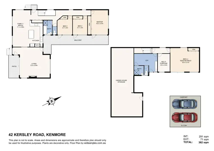 Floorplan of Homely house listing, 42 Kersley Road, Kenmore QLD 4069