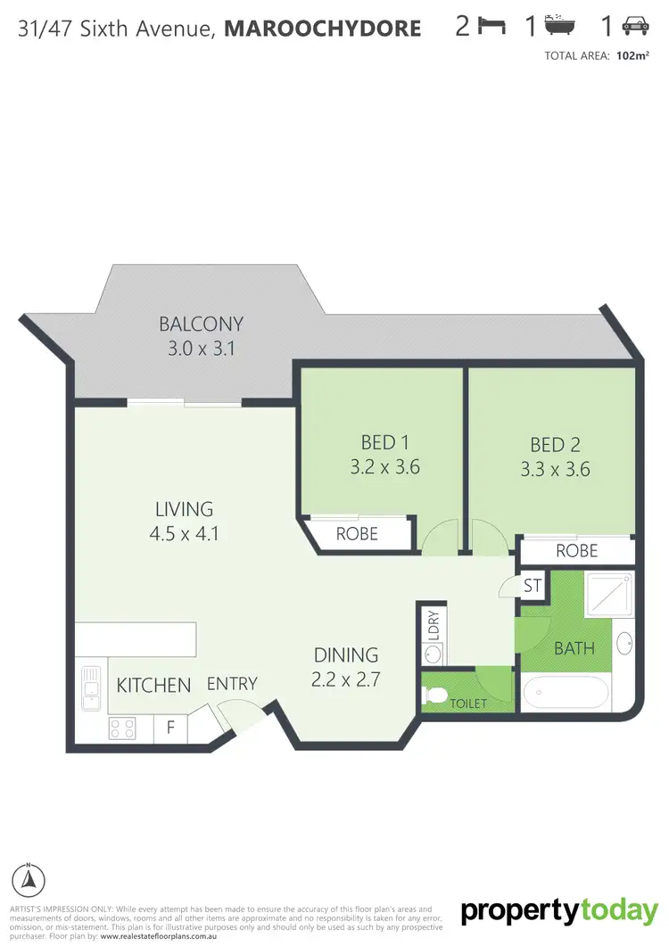 Floorplan of Homely unit listing, 31/47-51 Sixth Avenue, Maroochydore QLD 4558
