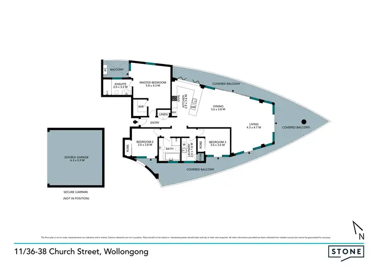 Floorplan of Homely apartment listing, 11/36-38 Church Street, Wollongong NSW 2500