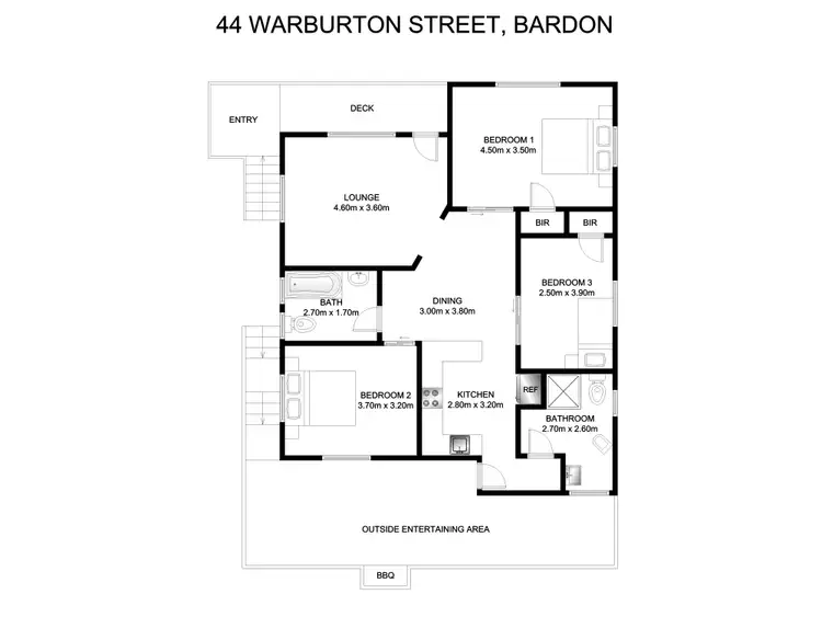 Floorplan of Homely house listing, 44 Warburton Street, Bardon QLD 4065