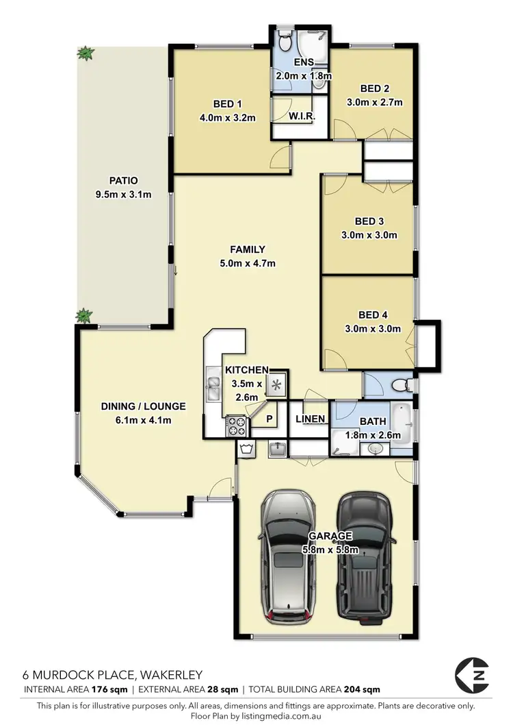 Floorplan of Homely house listing, 6 Murdock Place, Wakerley QLD 4154