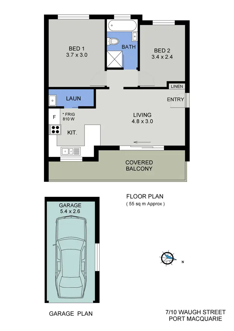 Floorplan of Homely unit listing, 7/10 Waugh Street, Port Macquarie NSW 2444