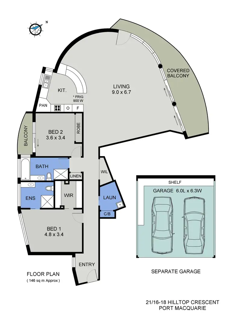 Floorplan of Homely unit listing, 501/16-18 Hilltop Crescent, Port Macquarie NSW 2444