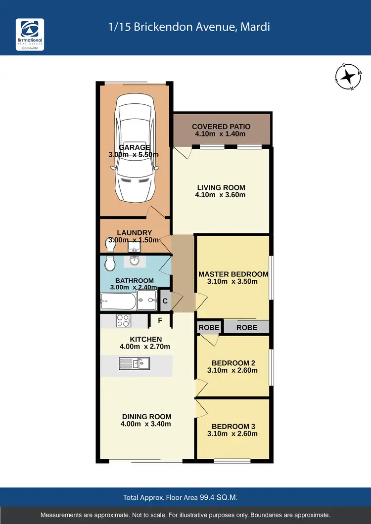 Floorplan of Homely semi-detached listing, 1/15 Brickendon Avenue, Mardi NSW 2259